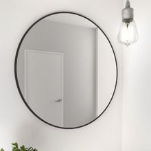 Black Lyla Round Stainless Steel Wall Mirror